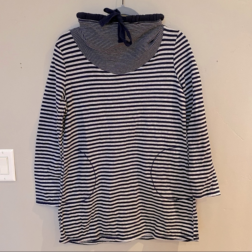 Neon Buddha Black & White Striped Tunic Sweater